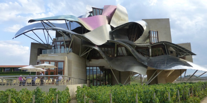 Marque de Riscal Winery in Rioja terrace view