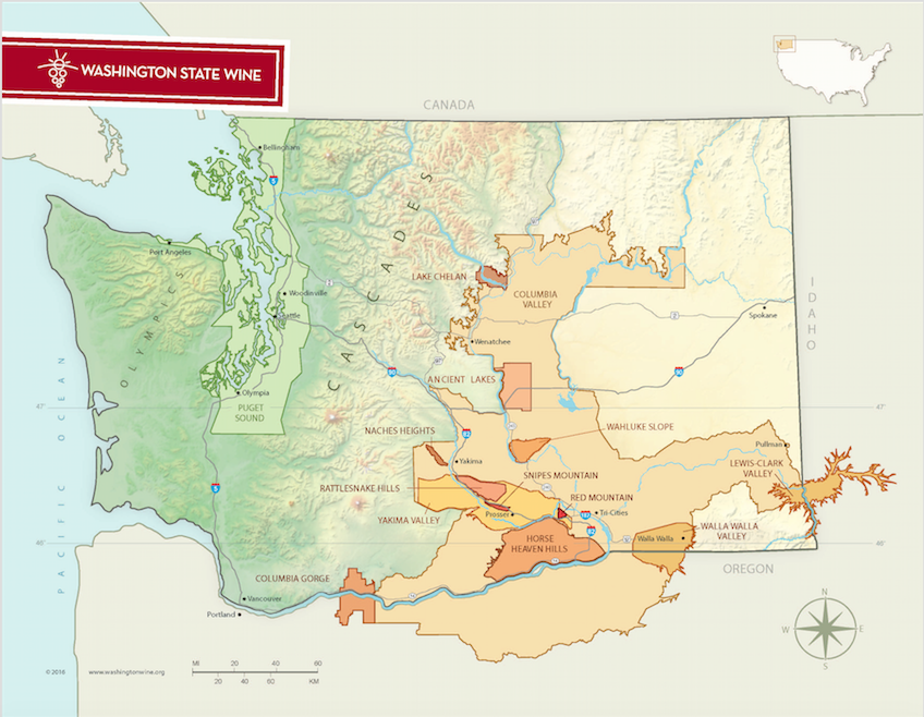 Map of Washington State AVAs