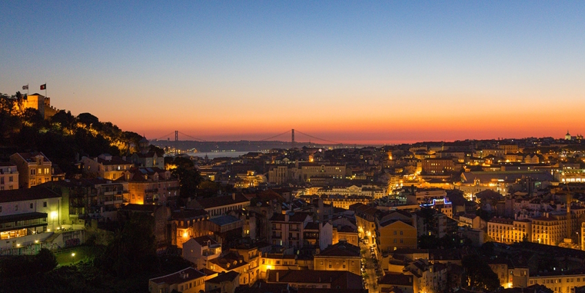 City lights of Lisbon