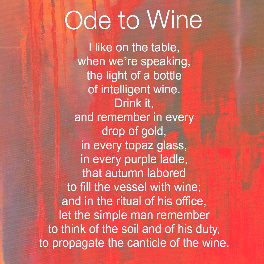 Pablo Neruda Ode to Wine
