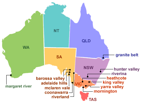 Top Australia Wine Regions And Wine Tours Winerist Magazine   Australia Wine Regions Map 