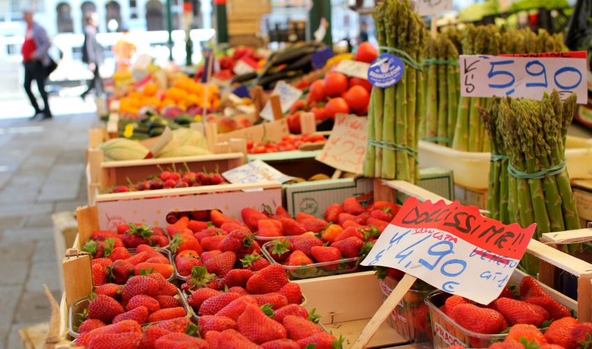 Rialto markets in venice italy