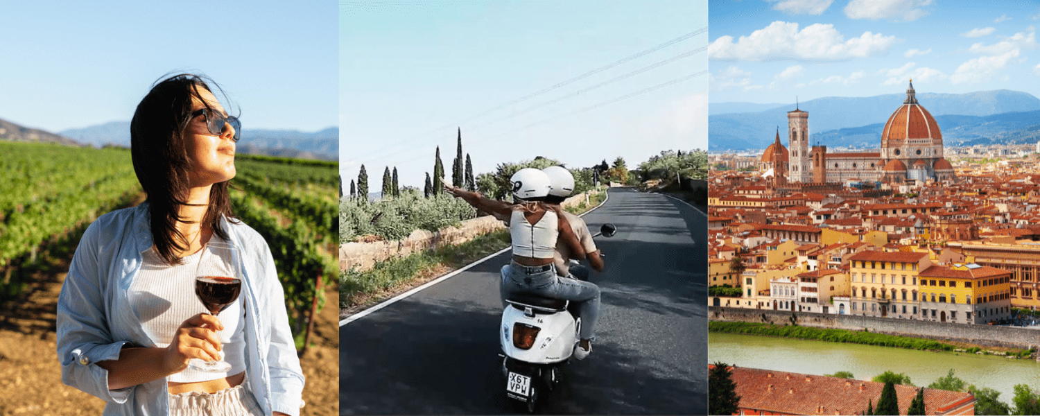 wine tours for younger people Florence Vespa