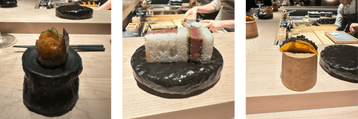 3 dishes from LUNA Omakase