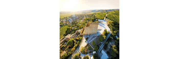 Aerial view of Chateauneuf du Pape